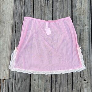 Y2K 2002 Victoria’s Secret Pink Mesh Lace Slip Skirt